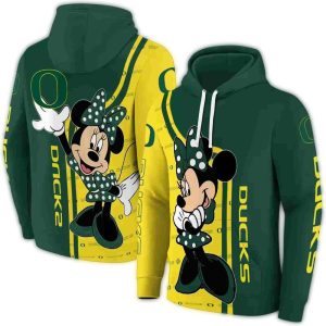 Oregon Ducks Minnie Mouse All-Over Print Hoodie