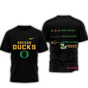Oregon Ducks Ncaa Heartbeat All-Over Print T-Shirt