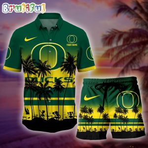 Personalized Oregon Ducks Palm Tree Summer Hawaiian Shirt