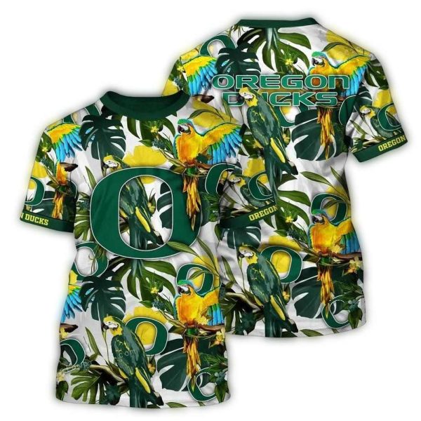 Oregon-Ducks-Parrot-Floral-Leafs-Pattern-Art-AOP-T-Shirt-1 Oregon Ducks Parrot Floral Leafs Pattern Art AOP T Shirt 1