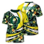 Oregon Ducks Pineapple Floral Tropical All-Over Print T-Shirt