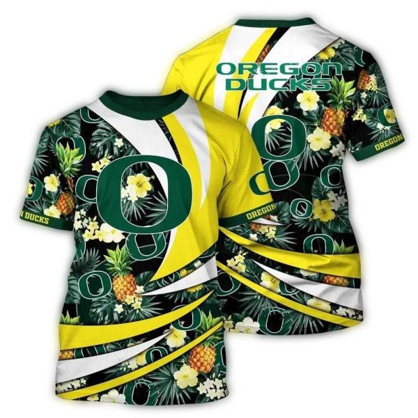 Oregon-Ducks-Pineapple-Floral-Tropical-AOP-T-Shirt-1 Oregon Ducks Pineapple Floral Tropical AOP T Shirt 1