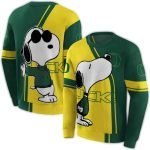 Oregon Ducks Playful Snoopy All-Over Print Sweatshirt
