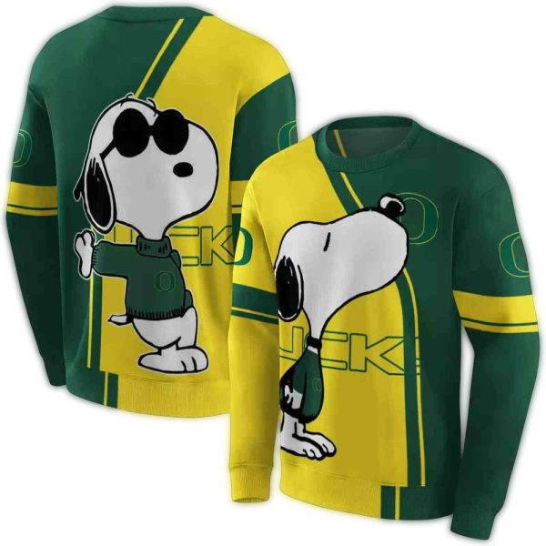 Oregon Ducks Playful Snoopy AOP Sweatshirt 1
