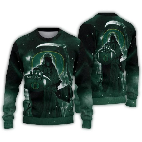Oregon Ducks Reaper Scythe Ugly Sweater 1