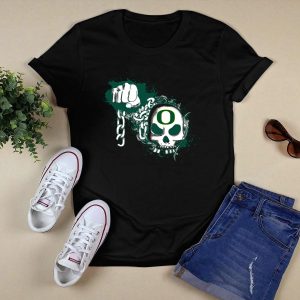 Oregon Ducks Skull And Chains Fist T-Shirt