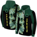 Oregon Ducks Skull Motif All-Over Print Hoodie