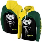 Oregon Ducks Skull Punisher All-Over Print Hoodie