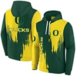 Oregon Ducks Splatter Effect All-Over Print Hoodie