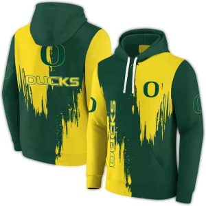 Oregon Ducks Splatter Effect All-Over Print Hoodie