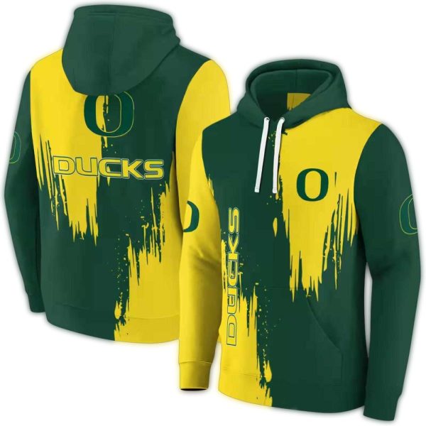Oregon Ducks Splatter Effect AOP Hoodie 1