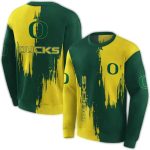 Oregon Ducks Splatter Effect All-Over Print Sweatshirt