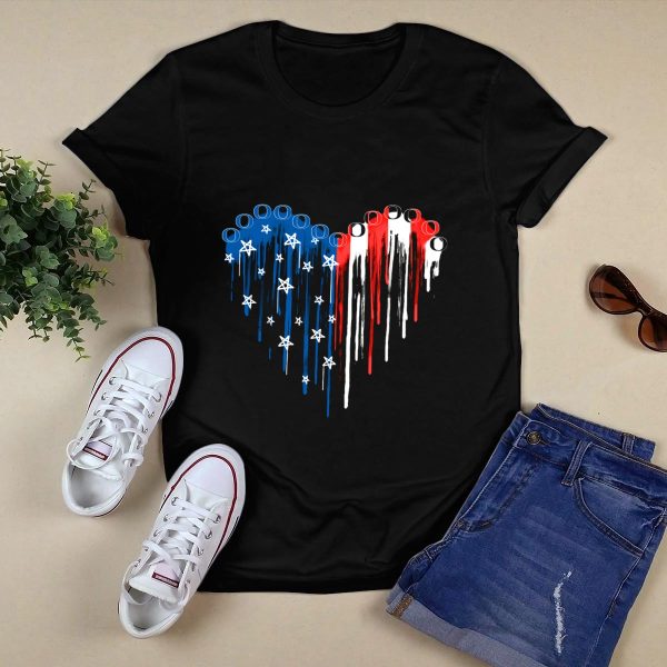 Oregon Ducks Stars And Stripes Heart T Shirt 1