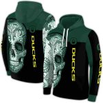 Oregon Ducks Sugar Skull All-Over Print Hoodie