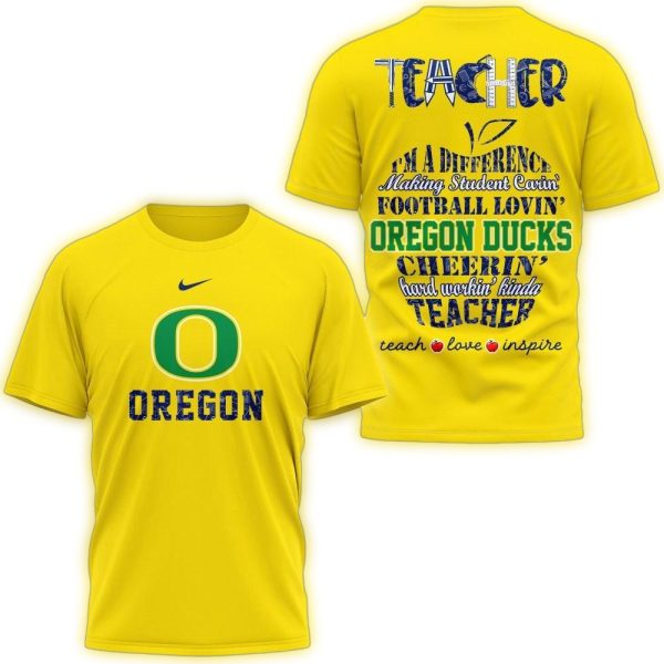 Oregon Ducks Teacher Pride 2025 Unisex 3D Shirt 1
