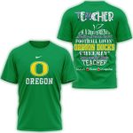 Oregon Ducks Teacher Teach Love Inspire All-Over Print T-Shirt