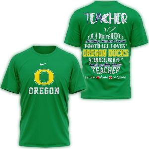 Oregon Ducks Teacher Teach Love Inspire All-Over Print T-Shirt