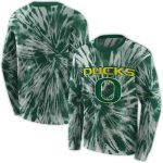 Oregon Ducks Tie Dye Pattern All-Over Print Sweatshirt