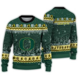 Oregon Ducks Tree Pattern Ugly Sweater