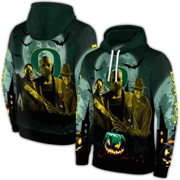 Oregon Ducks alloween Vibes AOP Hoodie 1