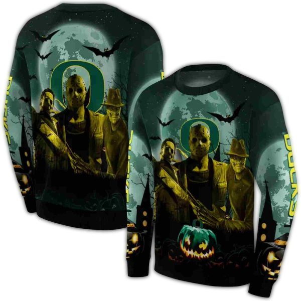 Oregon Ducks alloween Vibes AOP Sweatshirt 1