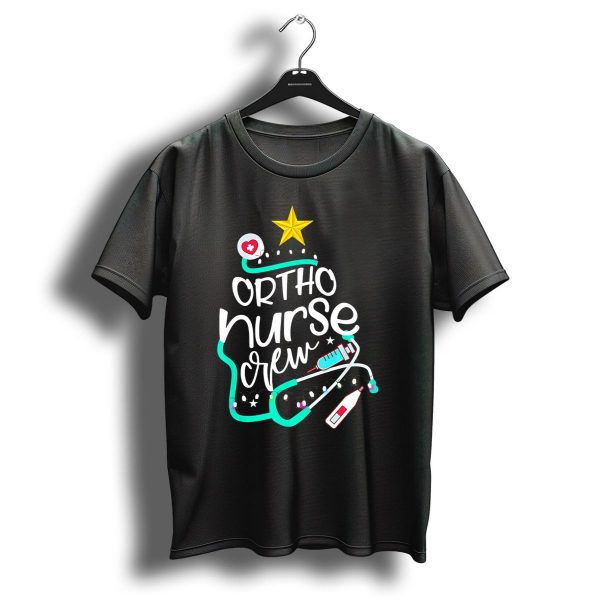 Ortho Nurse Crew Christmas Tree With Stethoscope And Syringe T Shirt 1 t shirt 1