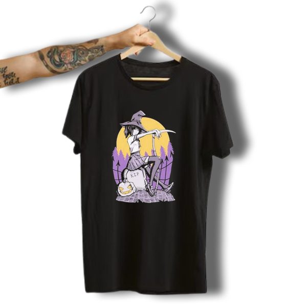 Osana Ayano Witch Halloween With Pumpkin And Graveyard Scene T Shirt t shirt 1