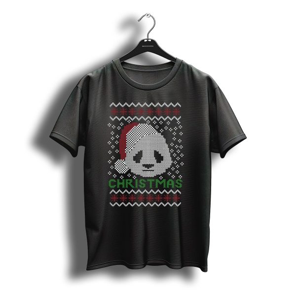 Oso Panda Christmas Santa Hat Knit T Shirt t shirt 1