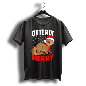 Otterly Merry Funny Ugly Christmas Sea River Otter T-Shirt
