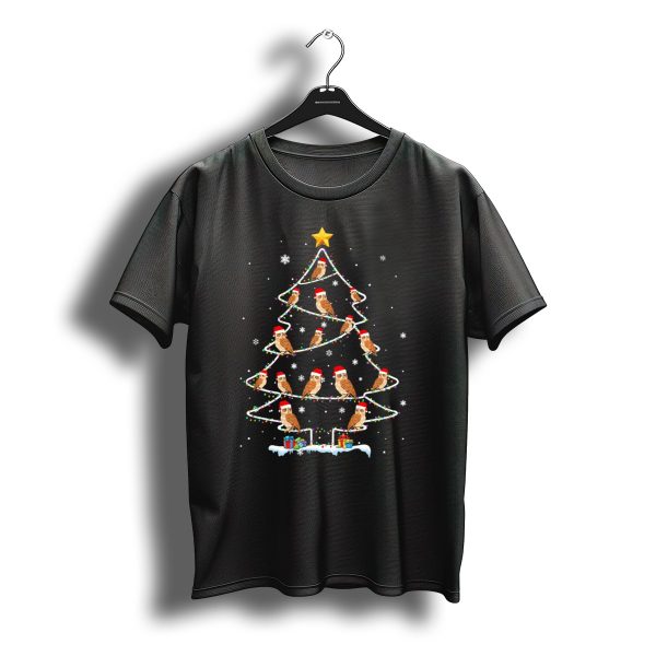 Owl Christmas Tree With Santa Hats And Presents T Shirt t shirt 1