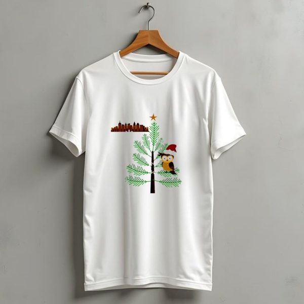 Owl In The City Rockefeller The Owl New York Christmas Tree Santa Hat T Shirt 1 t shirt 1