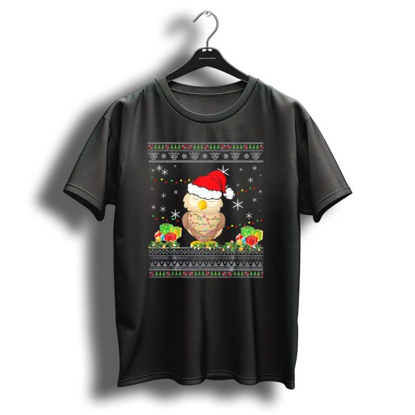Owl Ugly Christmas Funny Light Holiday Gifts Snowflakes Festive T Shirt 1 t shirt 1