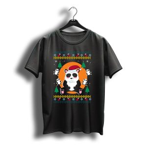 Panda Christmas Santa Hat Festive Holiday T-Shirt