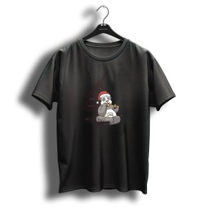 Panda Christmas Tree Santa Hat Cookies Milk T Shirt