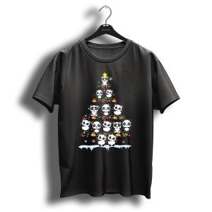 Panda Christmas Tree With Snowflakes And Holiday Lights T Shirt