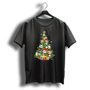 Panda Christmas Tree Xmas Wild Animal Festive Holiday Scene T Shirt