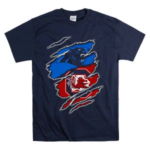 Panthers Gamecocks Clawmarks Logo Fusion T-Shirt