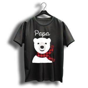 Papa Bear Buffalo Check Christmas Family Matching T Shirt