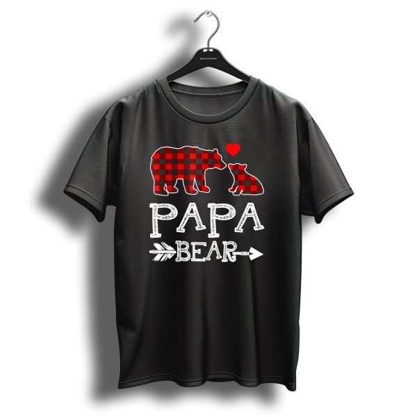 Papa Bear Plaid Christmas Red Heart Arrow T Shirt 1 t shirt 1