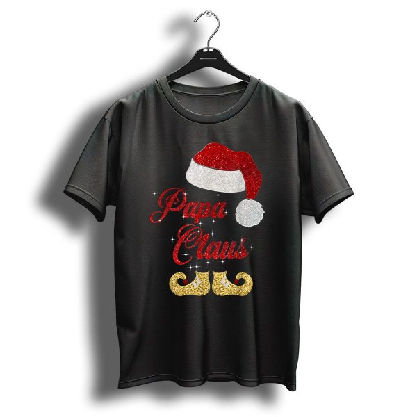 Papa Claus Santa Hat Glitter Family Christmas T Shirt 1 t shirt 1