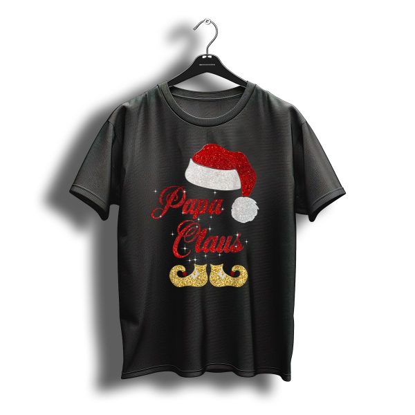 Papa Claus Santa Hat Glitter Family Christmas T Shirt t shirt 1
