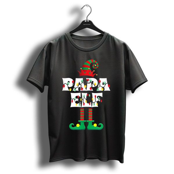 Papa Elf Christmas Lights Holiday Festive Costume T Shirt 1 t shirt 1