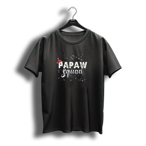 Papaw Santa Squad Christmas Hat And Snowflake Fun T-Shirt