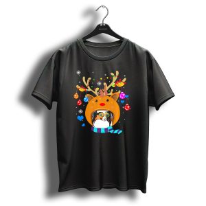 Papillon Deer Christmas Reindeer Antlers Festive Scarf Ornaments T Shirt
