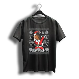 Papillon Dog Dabbing Santa Ugly Christmas T-Shirt