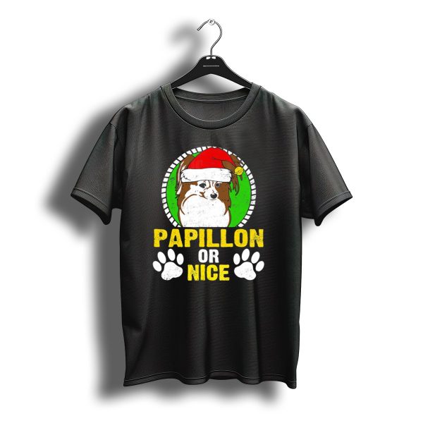Papillon Or Nice Santa Papillon Paws Christmas T Shirt t shirt 1