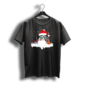 Papillon Santa Candy Cane Christmas Gifts Snowflakes T-Shirt