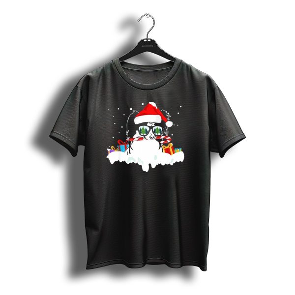 Papillon Santa Candy Cane Christmas Gifts Snowflakes T Shirt t shirt 1