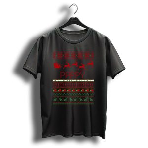 Pappy Christmas Reindeer Sleigh Festive T Shirt