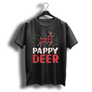 Pappy Deer Plaid Christmas Lights Snowflakes T Shirt